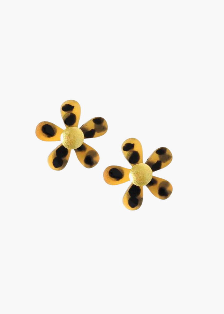 Tortoise Flower Studs