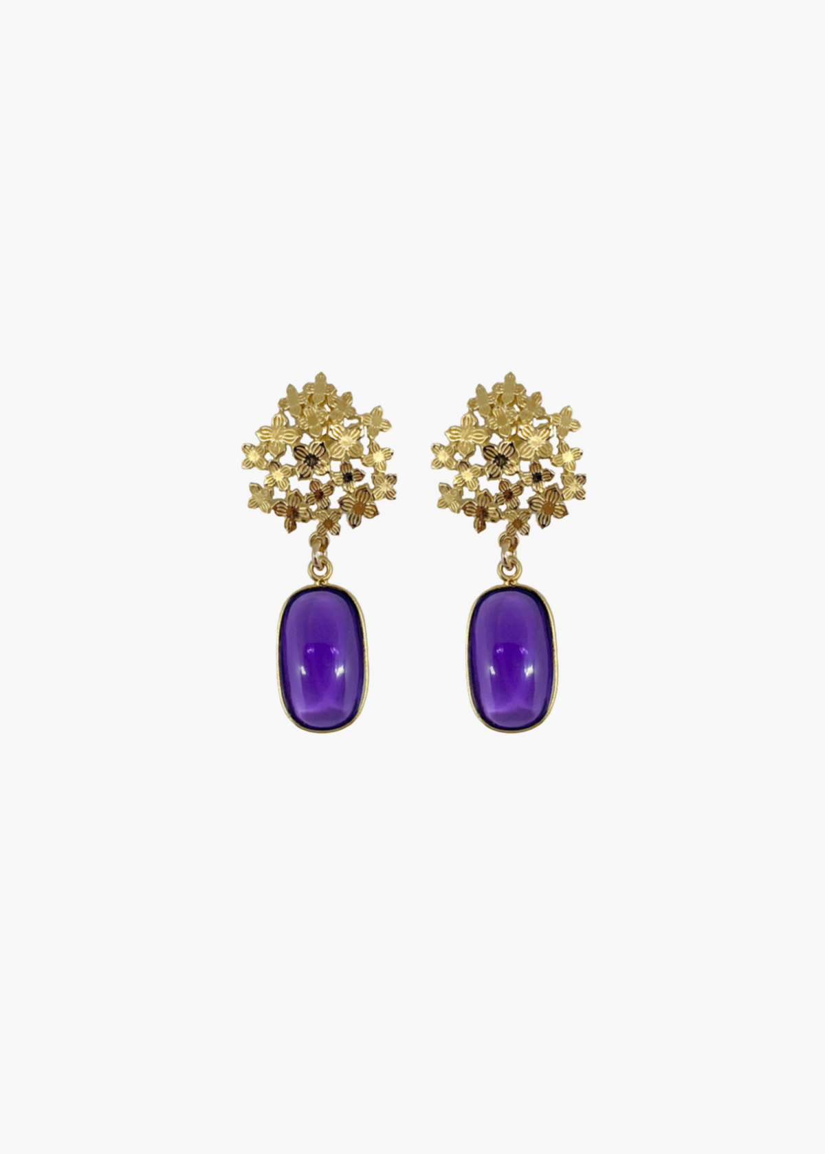 Jardin Hydrangea Amethyst Earrings