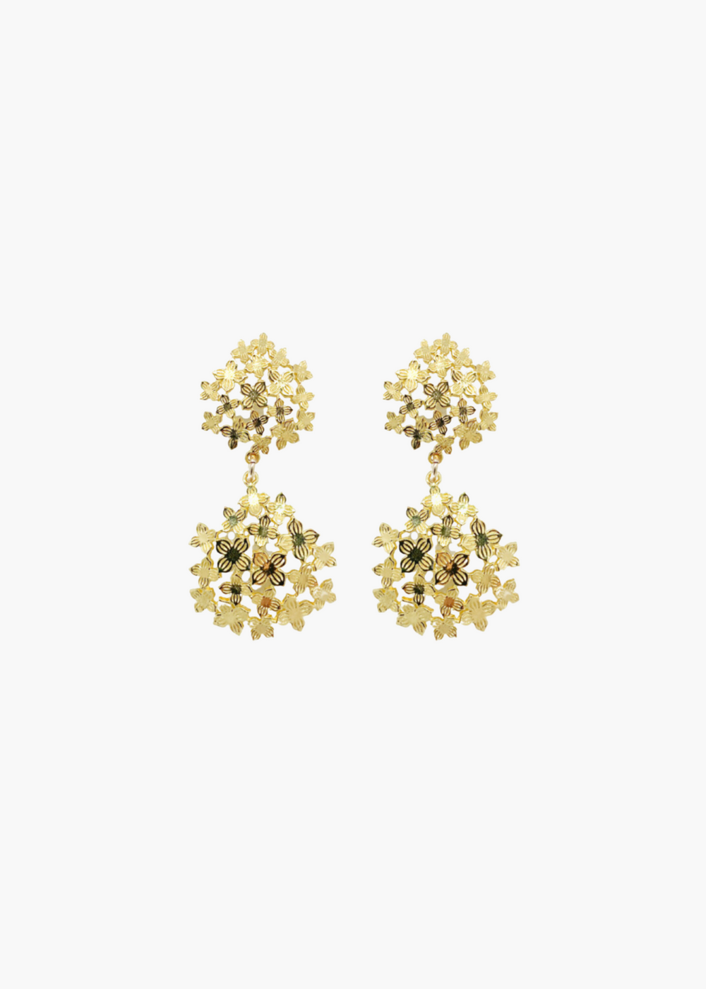 Jardin Hydrangea Gold Double Earrings