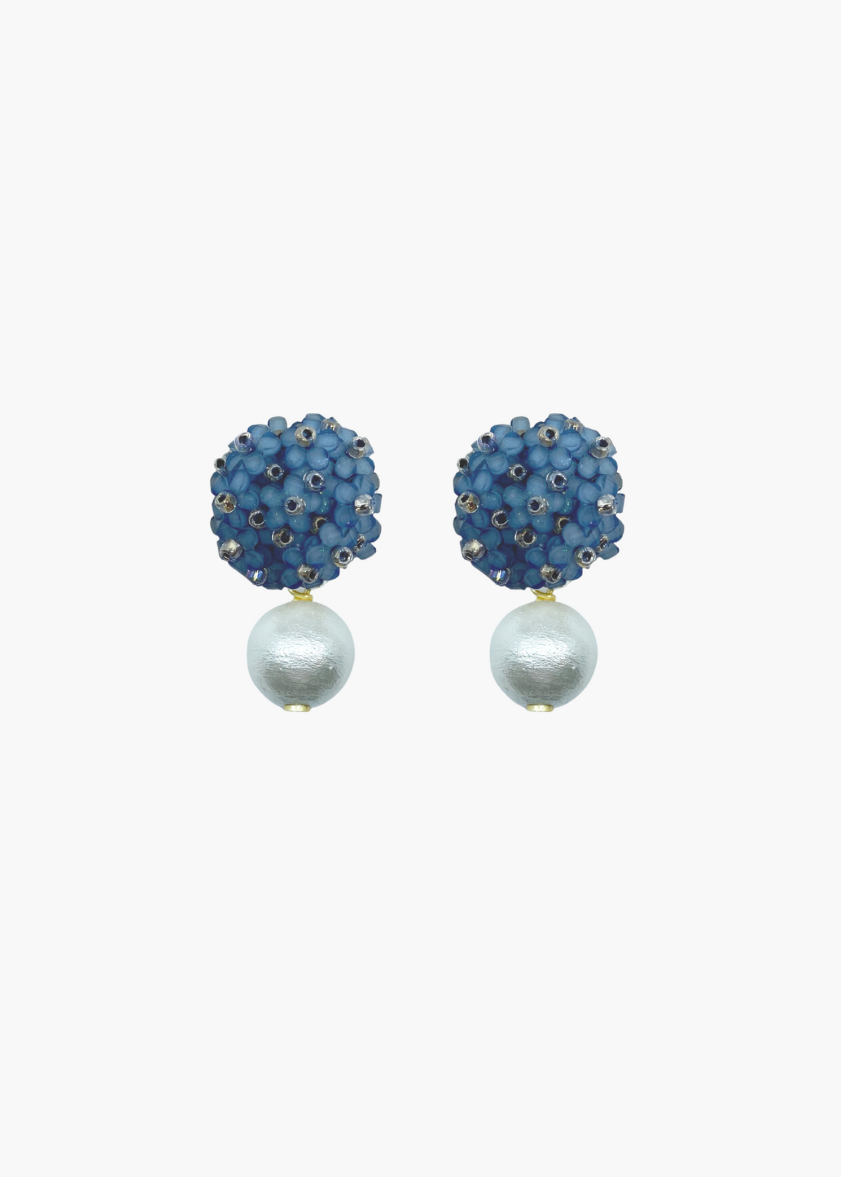 Liz Cotton Pearl Blue Earrings