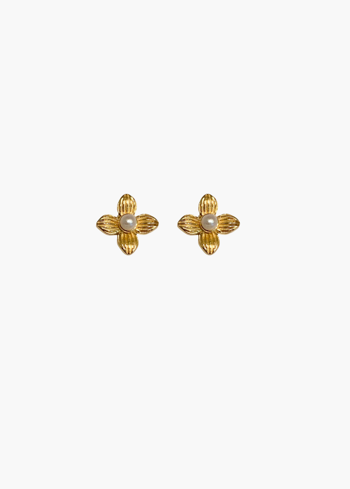 Tiny Bloom Pearl Stud Earrings