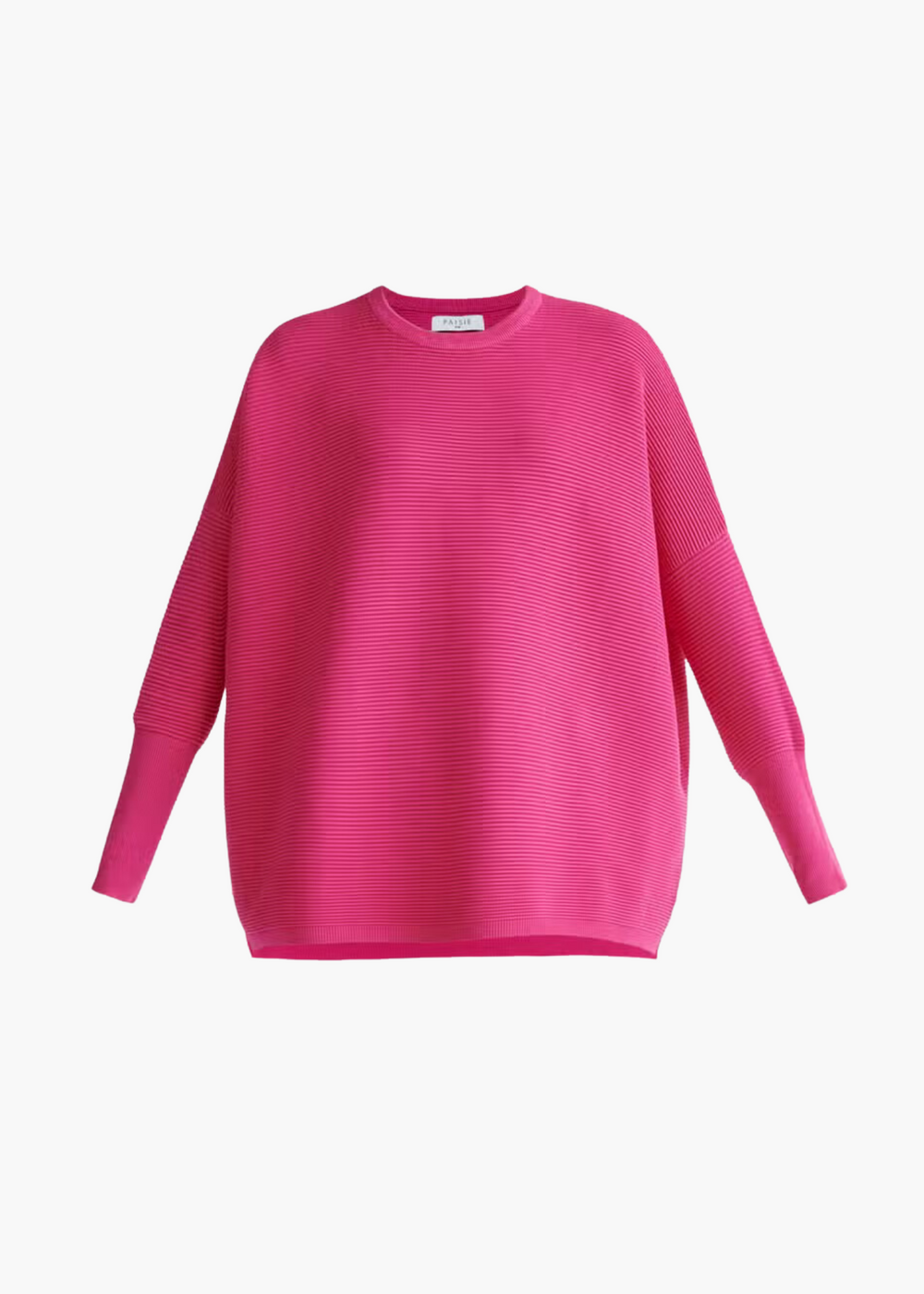 Poppy Ribbed Crewneck Pullover | Hot Pink