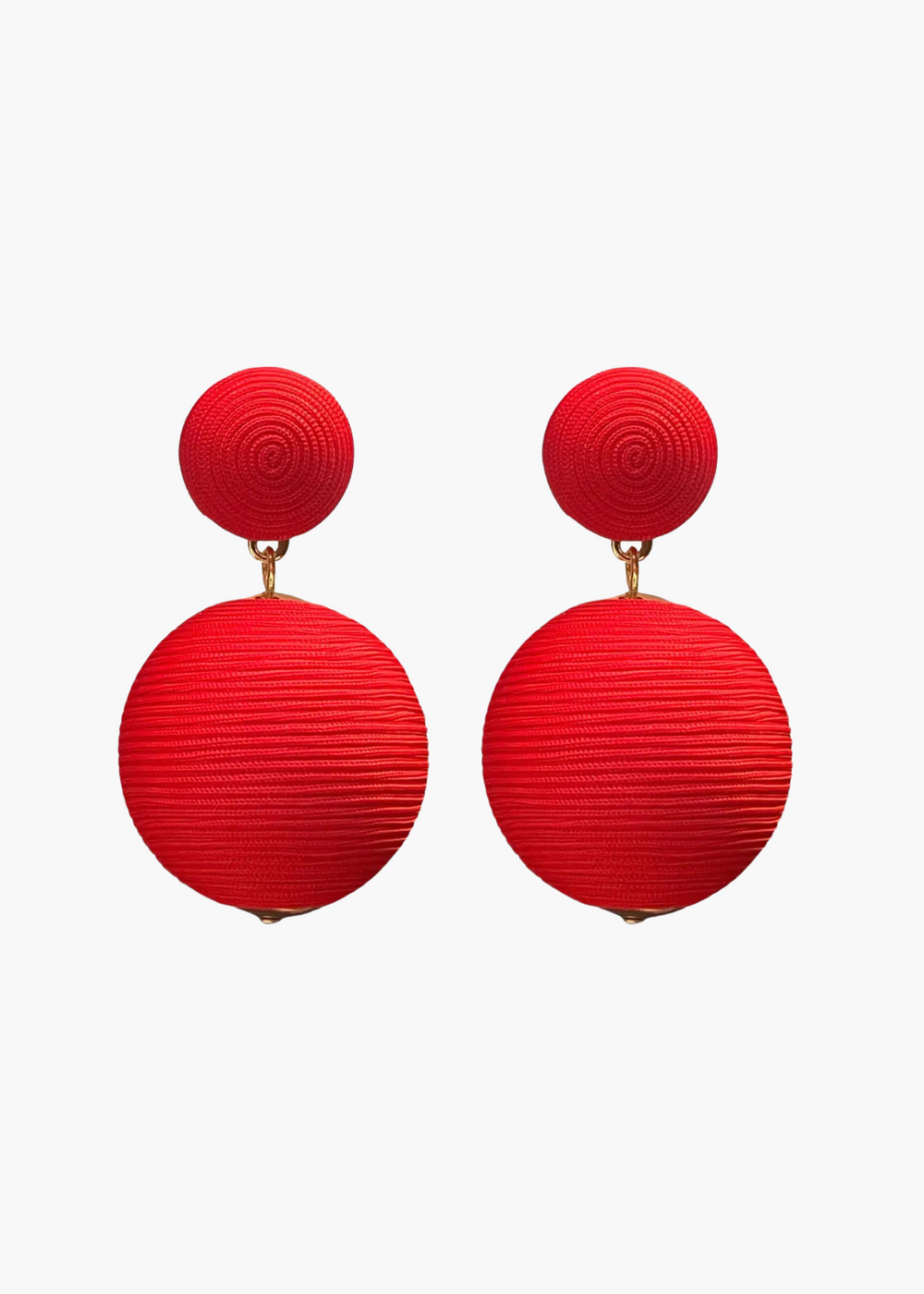 Pom-Pom Earrings | Red