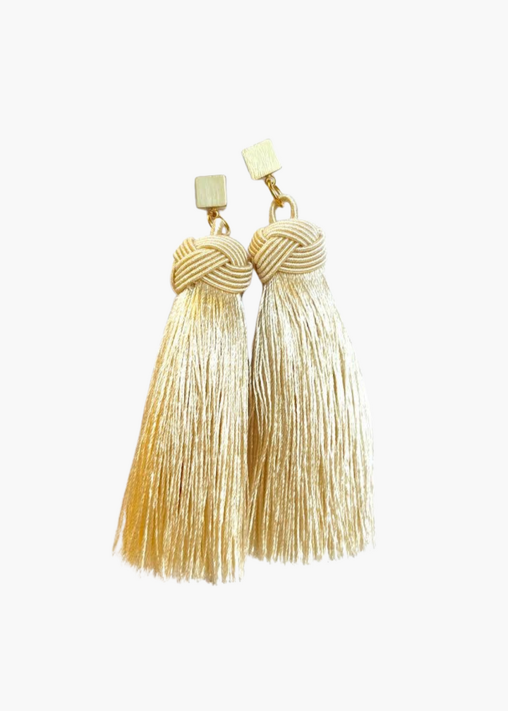 Knotted Tassel Drops | Champagne