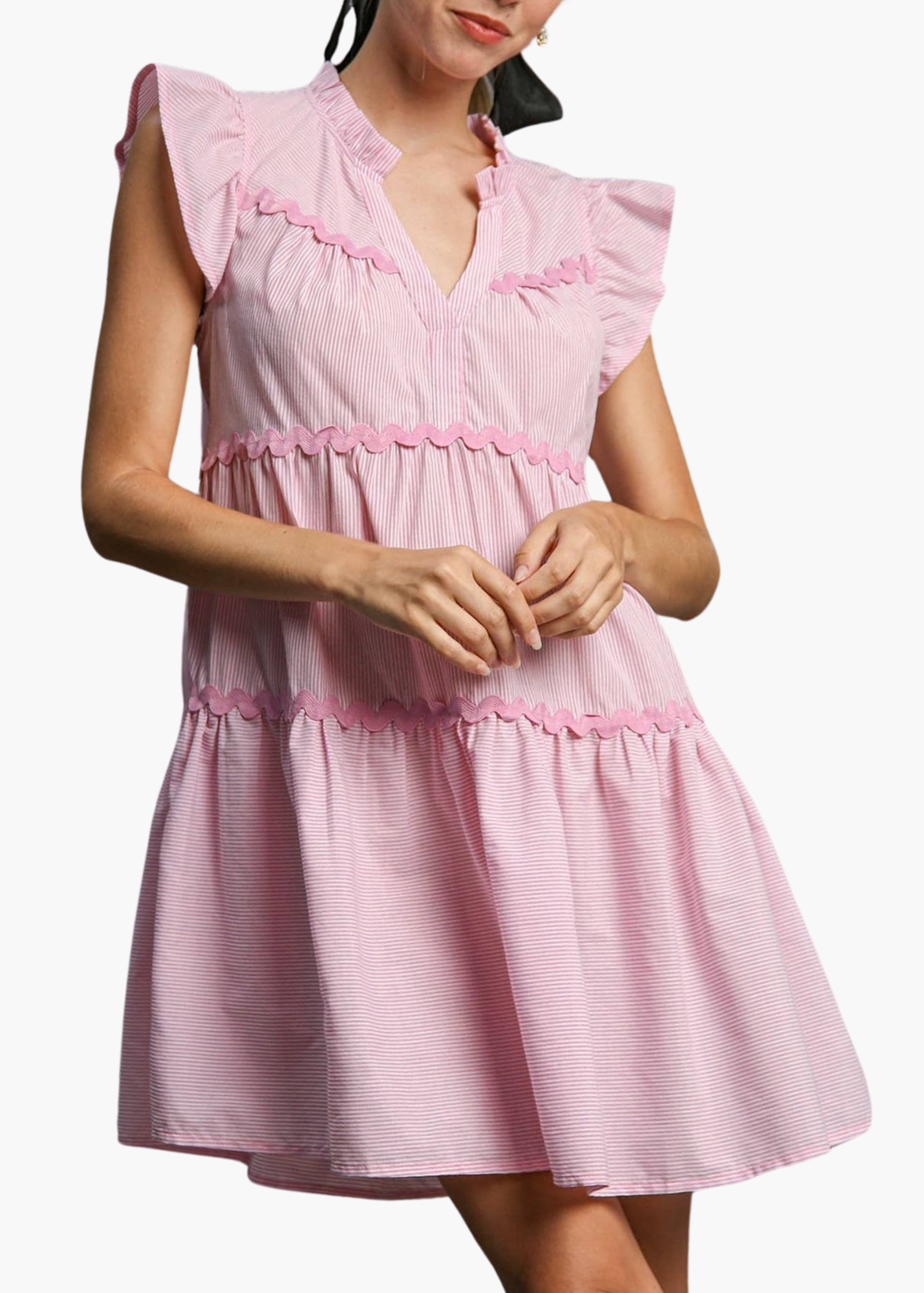 Nellie A-Line Mini Dress in Pink