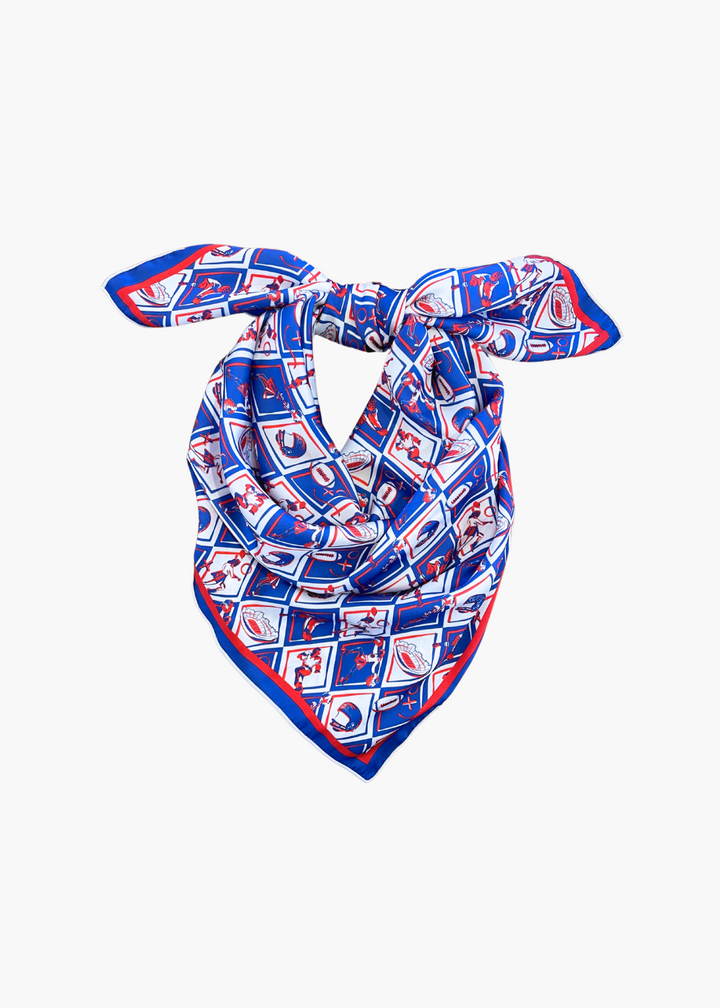 Cobalt + Red Checkerboard Gameday Scarf