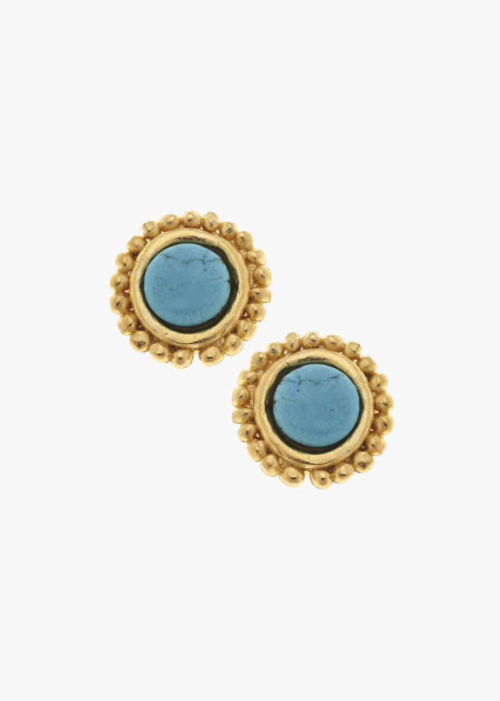 Turquoise Gold Studs