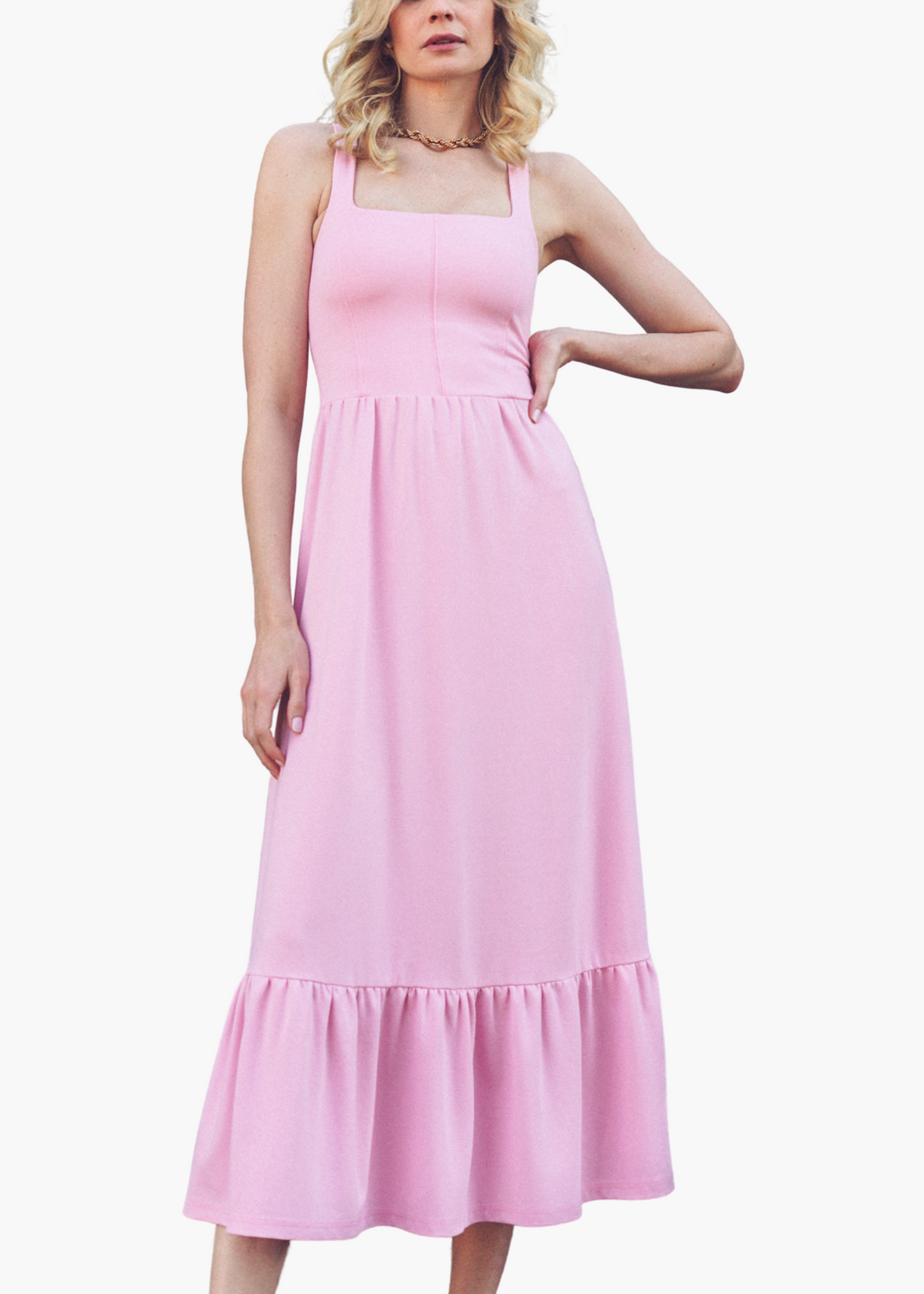 pink bernadette dress Bernadette Dress Gilded Jude Cloth in Stained Glass Hot Pink Gold| Jude Connally XL / Stained Glass Hot Pink Gold