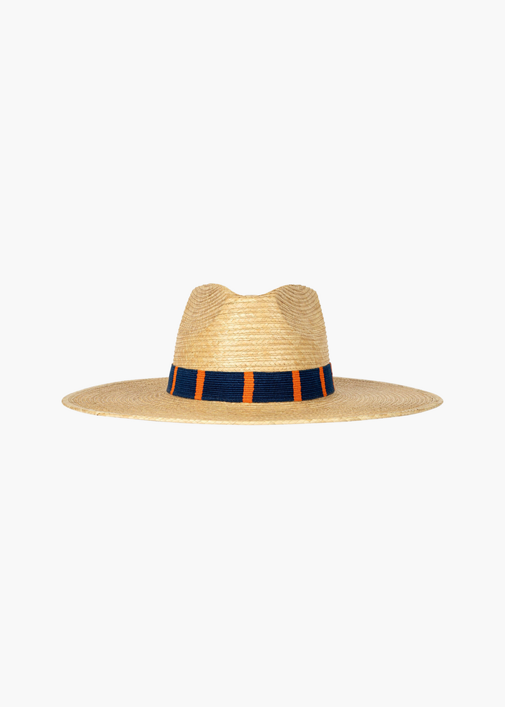 Navy and Orange Palm Hat