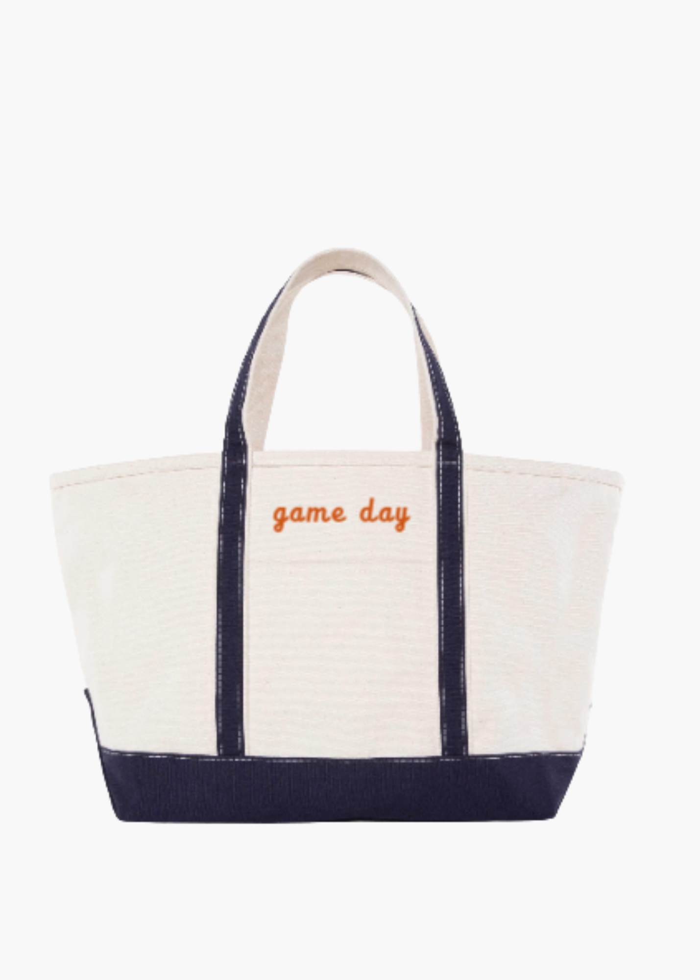 Large Game Day Boat Tote in Navy and Orange