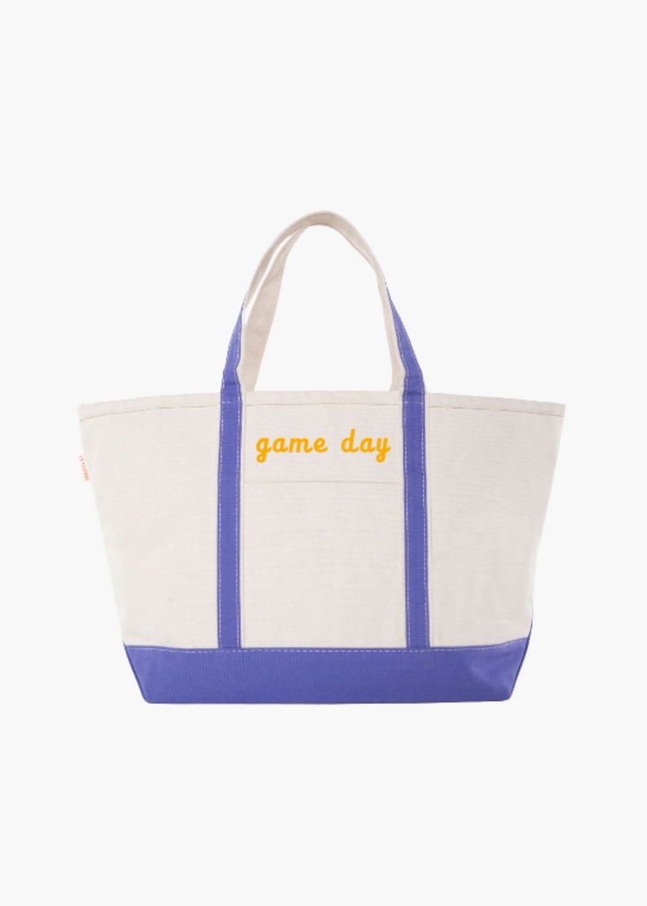 Large Game Day Boat Tote in Purple and Gold