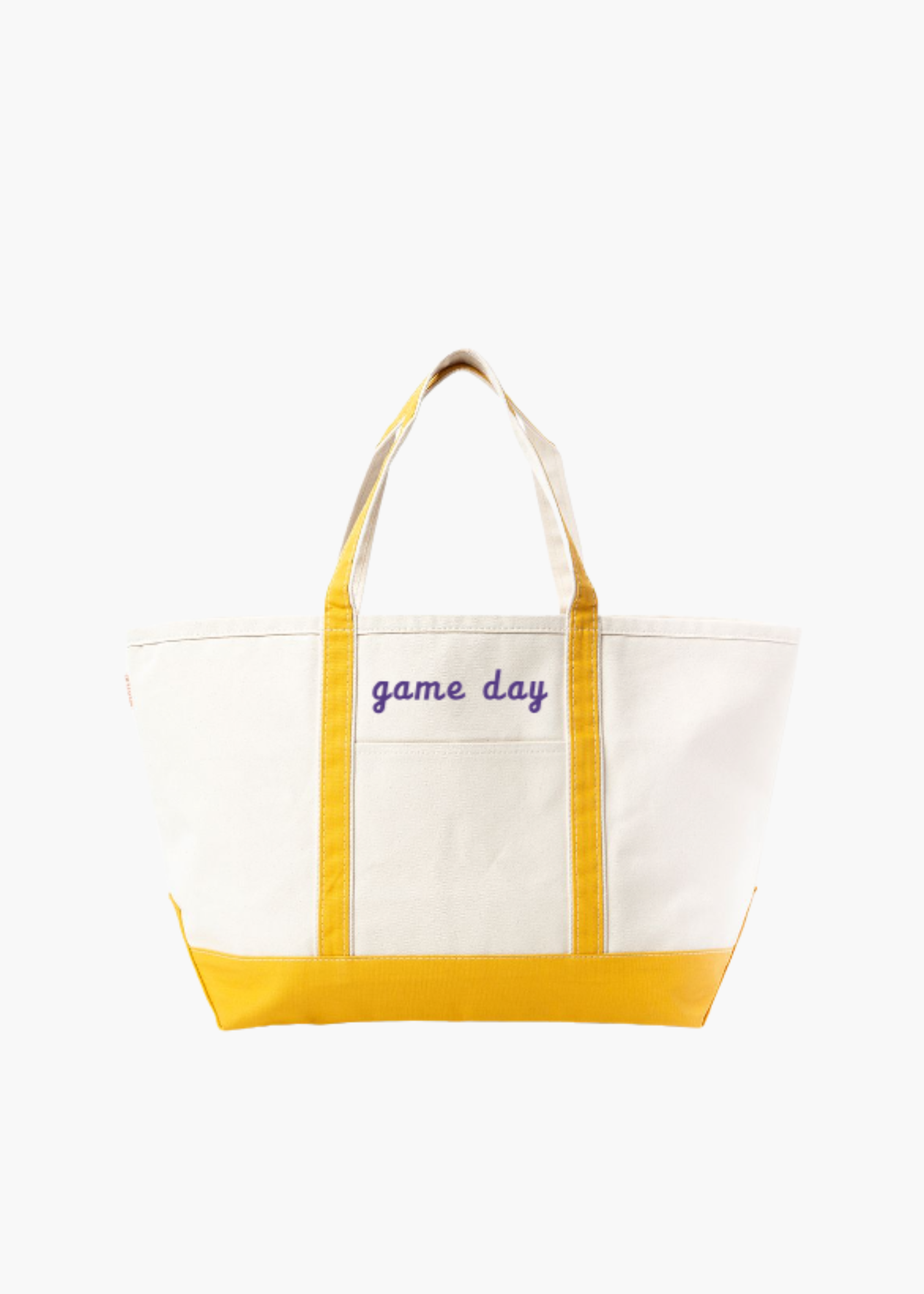 Large Game Day Boat Tote in Yellow and Purple