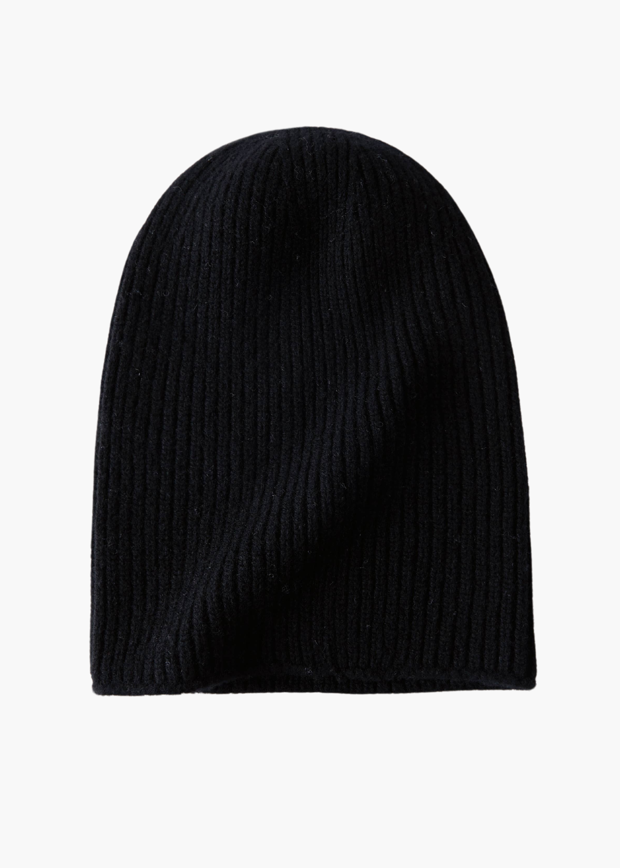 Cashmere Wool Beanie in Black