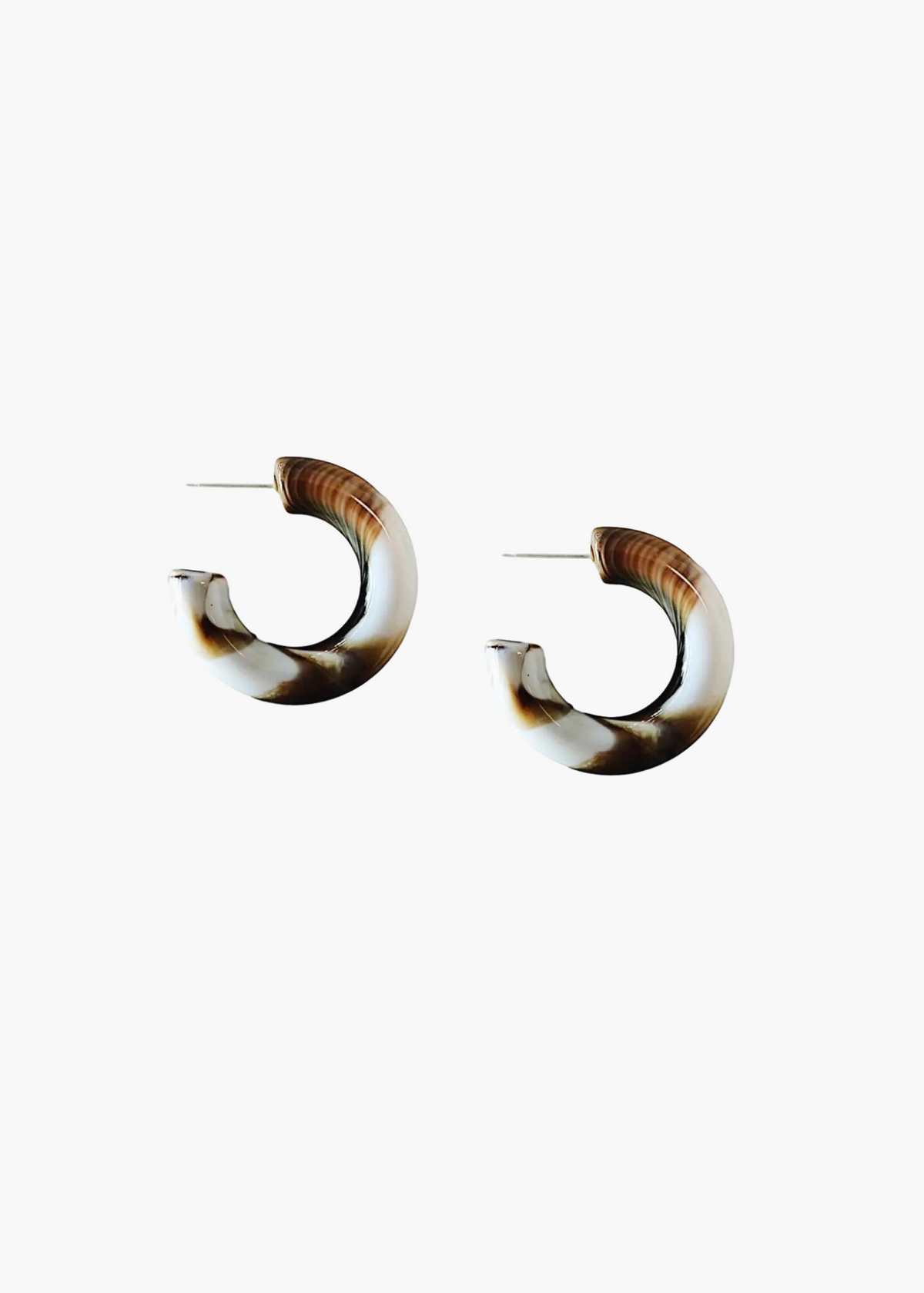 Latte Chunky Lucite Hoops