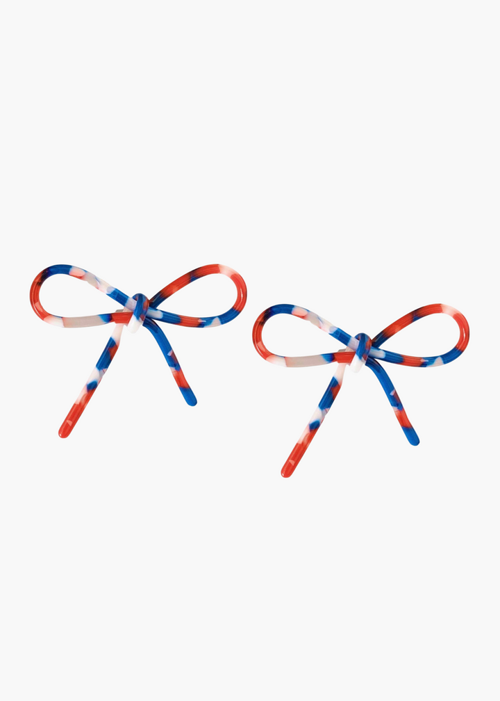 Bow Studs in Red, White, and Blue