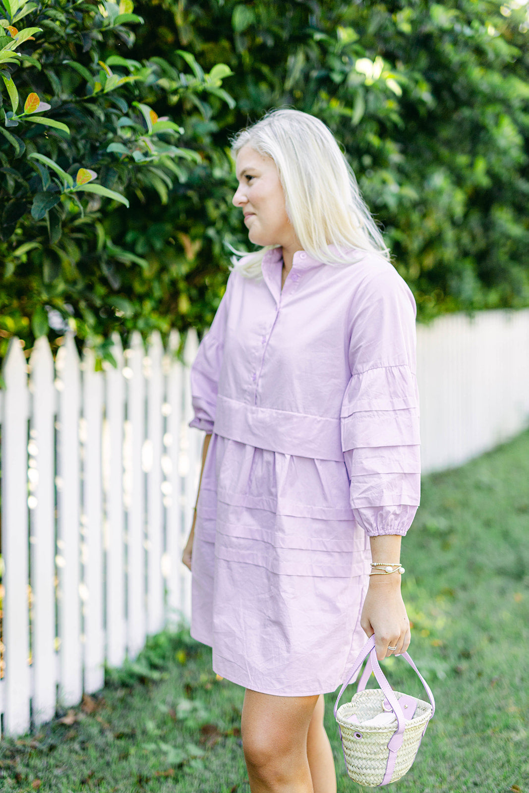 Aidan Tiered Mini Dress in Light Pink