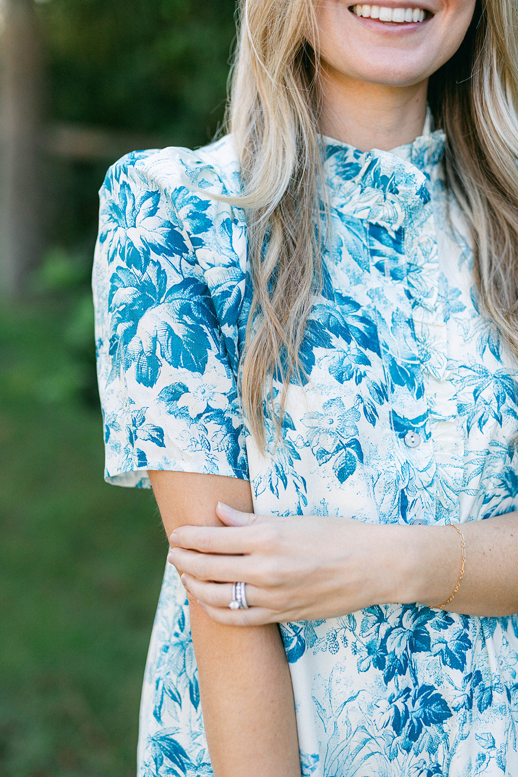 Edith Peplum Mini Dress in Teal Floral Toile