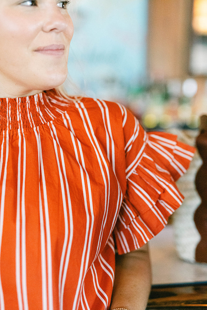 Flutter Top in Hemingway Stripe