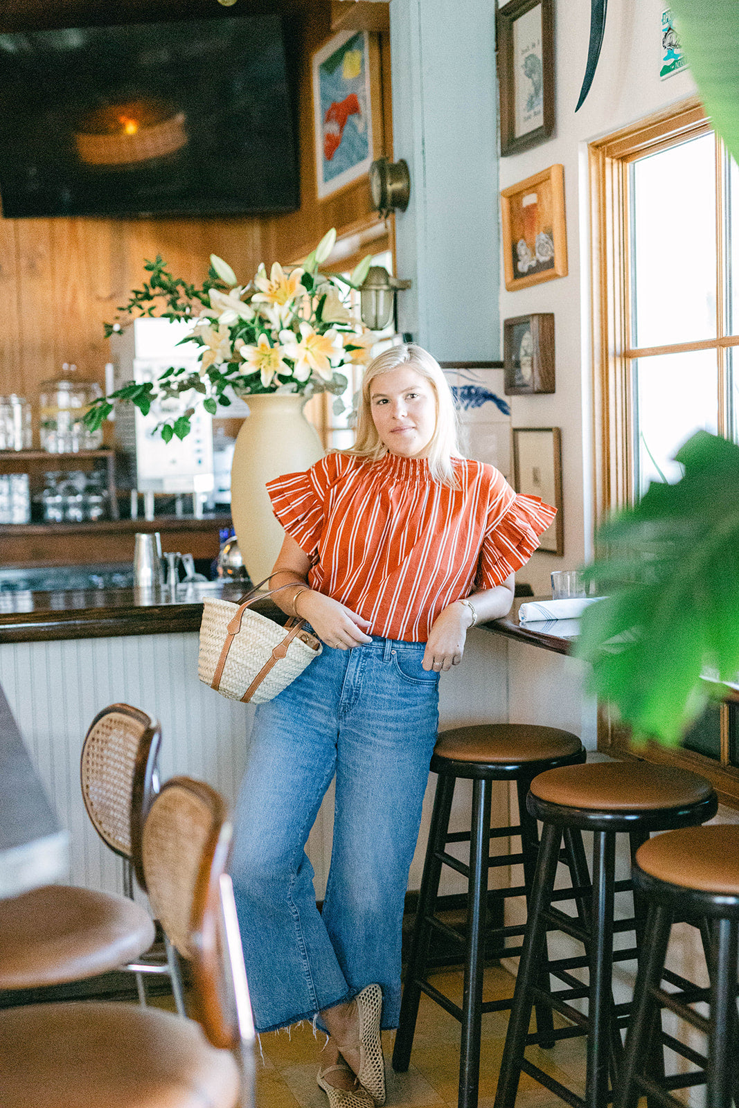 Flutter Top in Hemingway Stripe