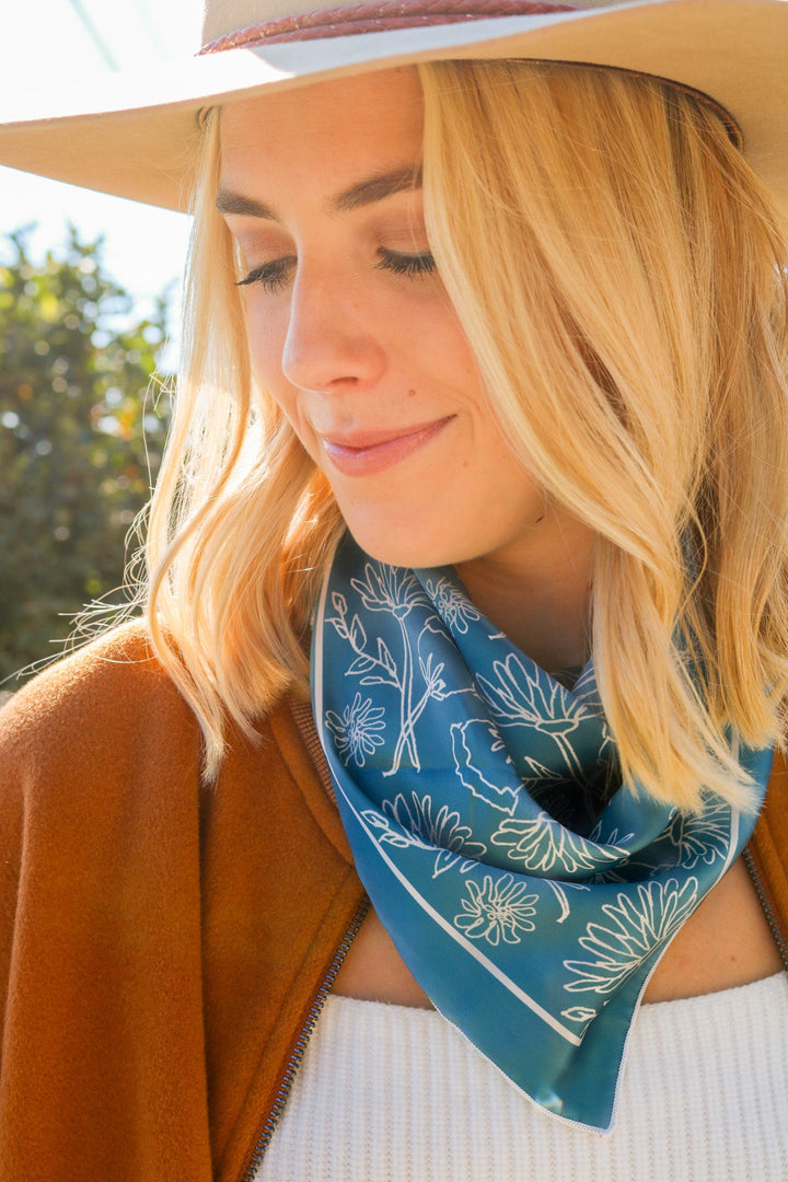 Denim Silk Scarf