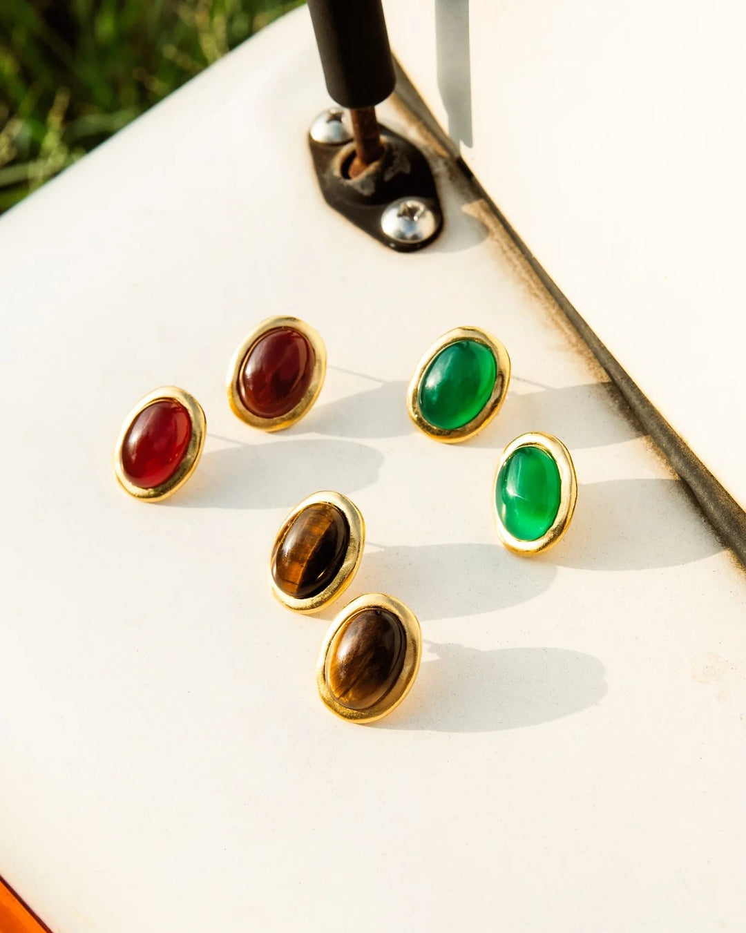 Caroline Studs in Tiger's Eye