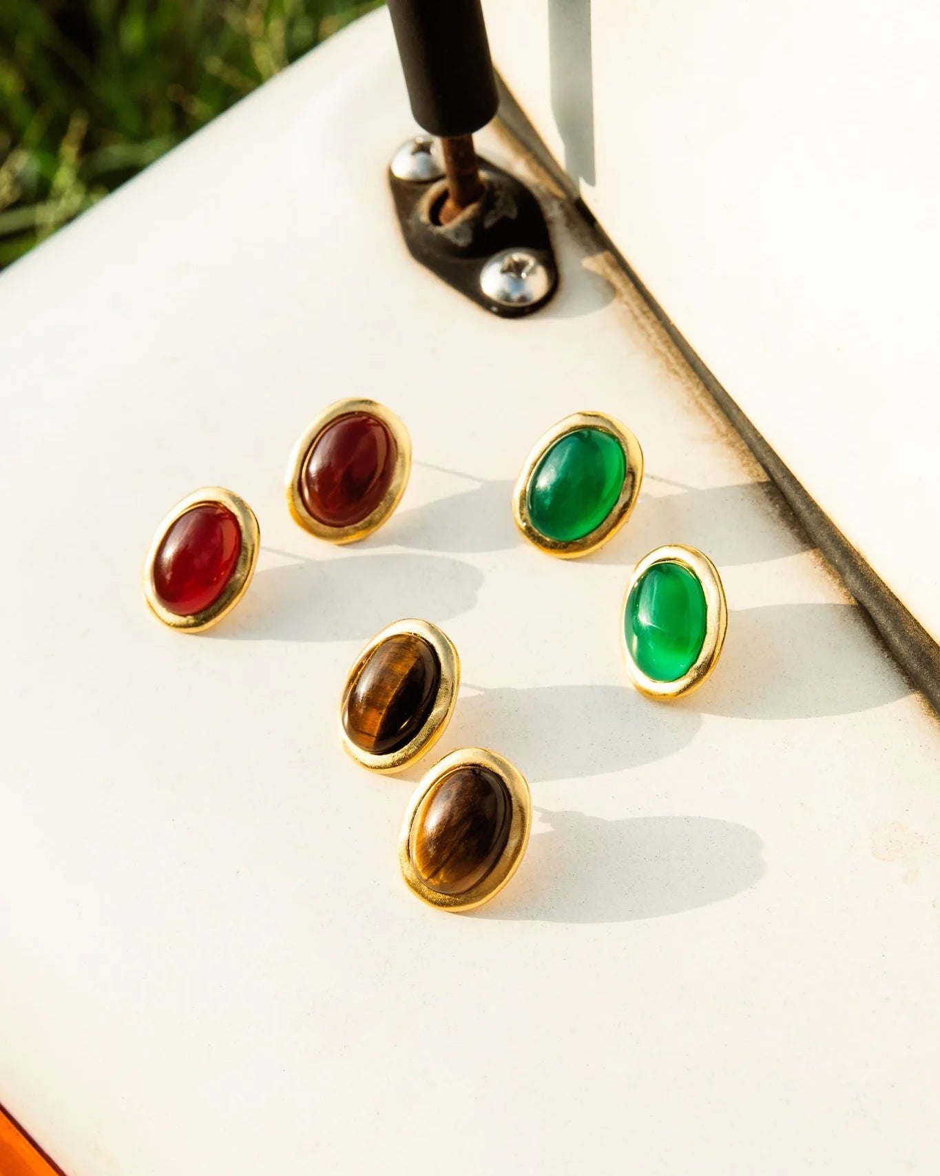 Caroline Studs in Tiger's Eye