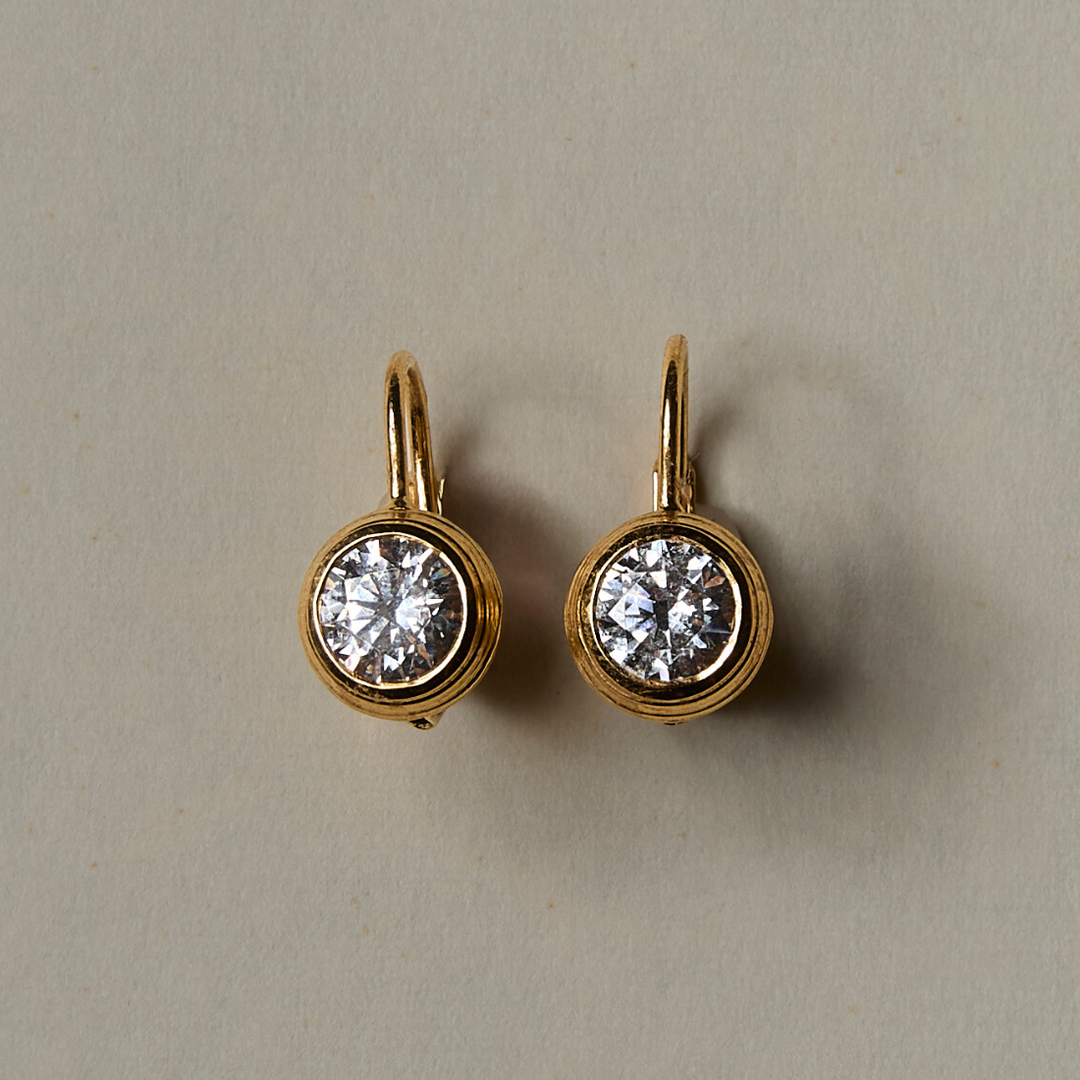 Bezel Drop Earrings