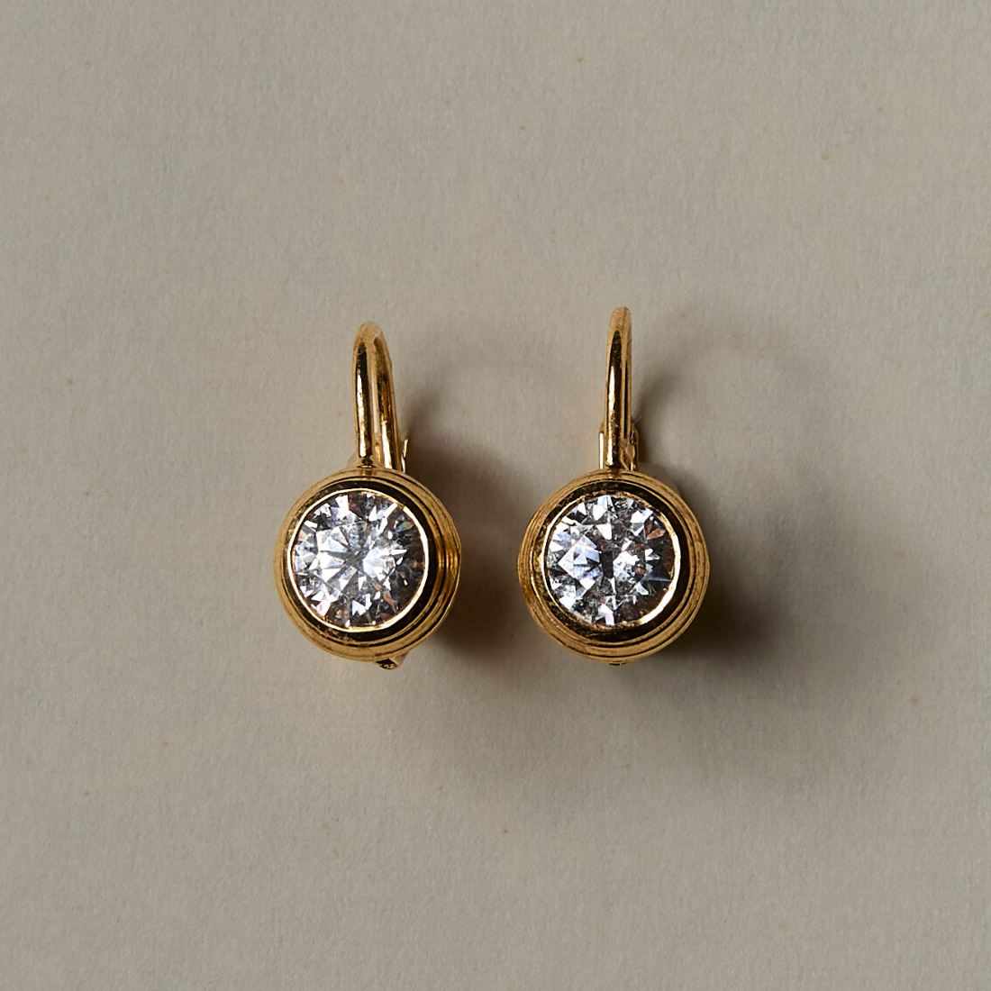 Bezel Drop Earrings