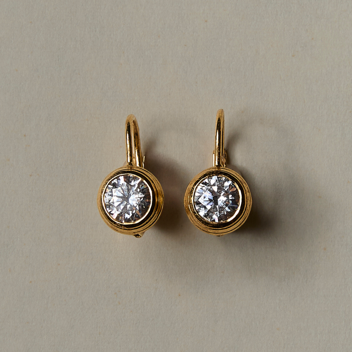 Bezel Drop Earrings