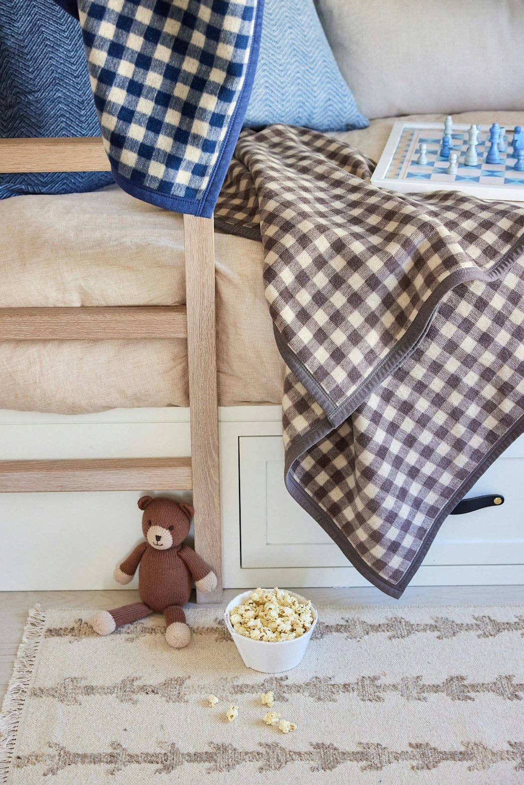 Chappy Wrap Midi Blanket in Gingham Mocha