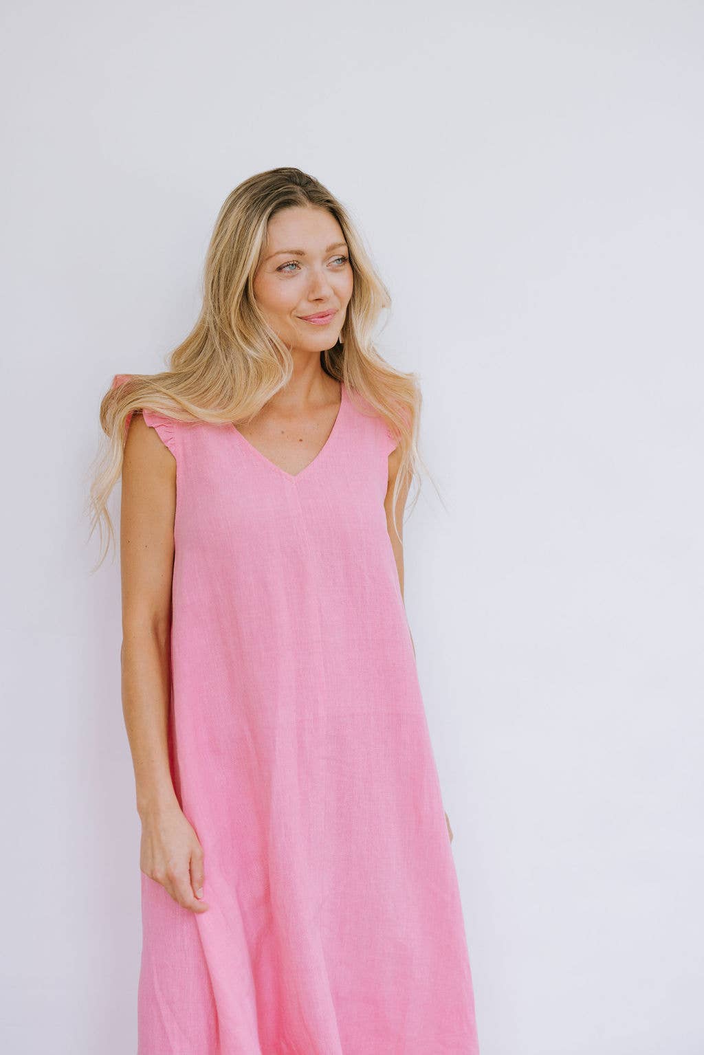 Sofia Dress in Flamingo