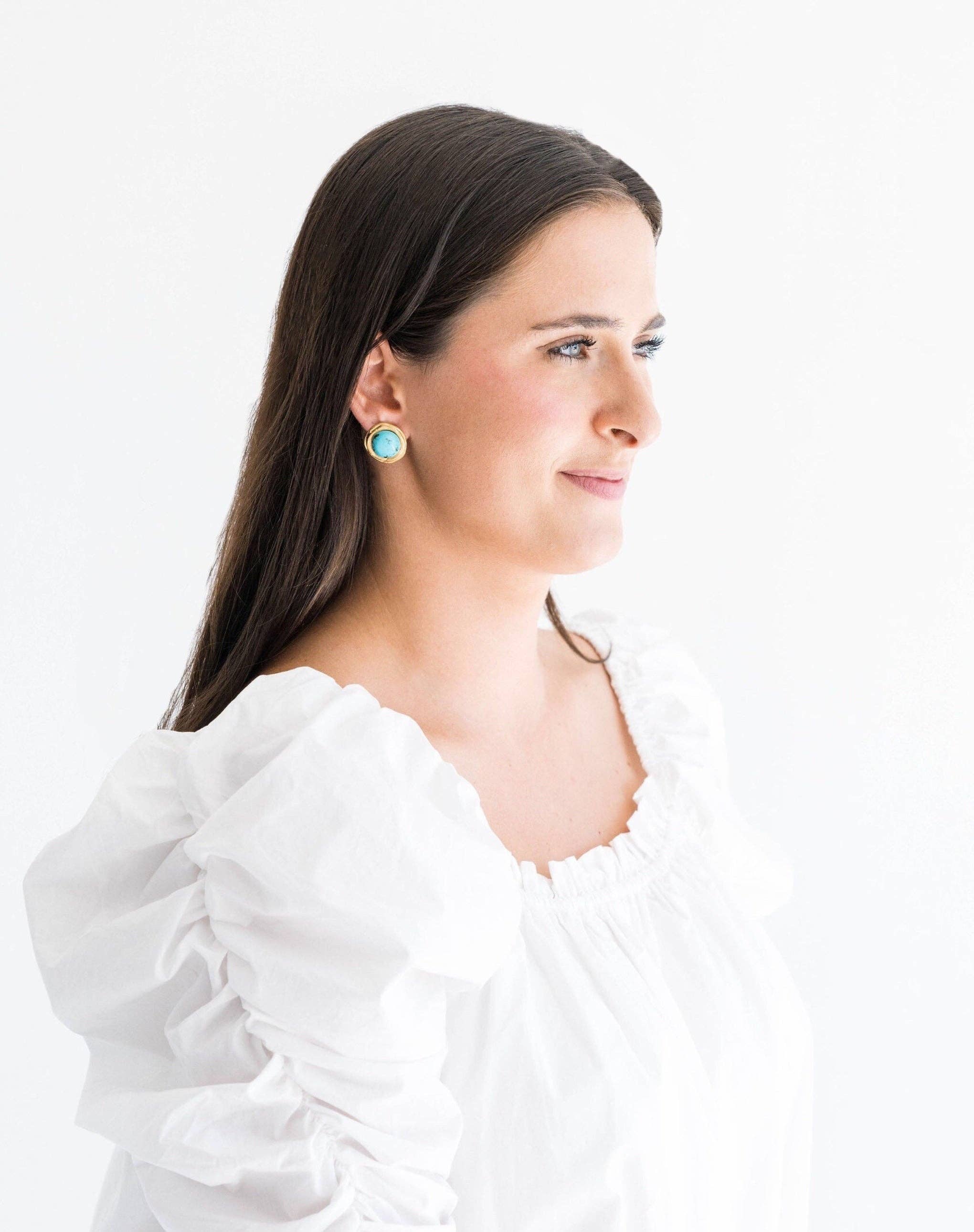 Round Turquoise Studs