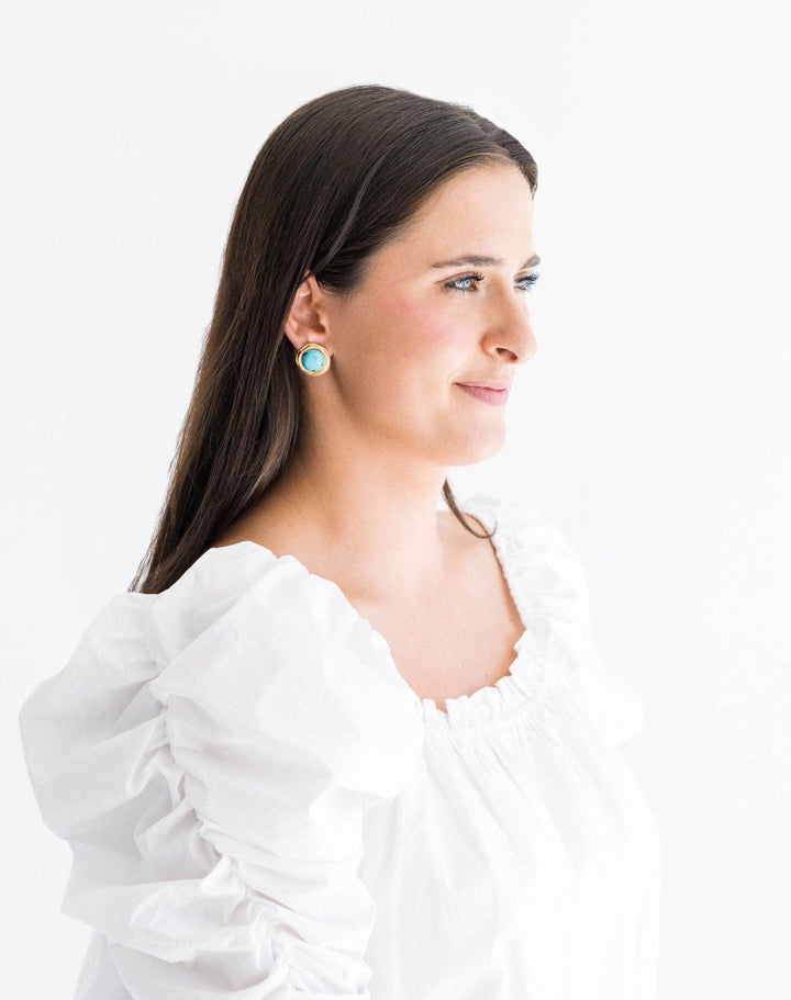 Round Turquoise Studs