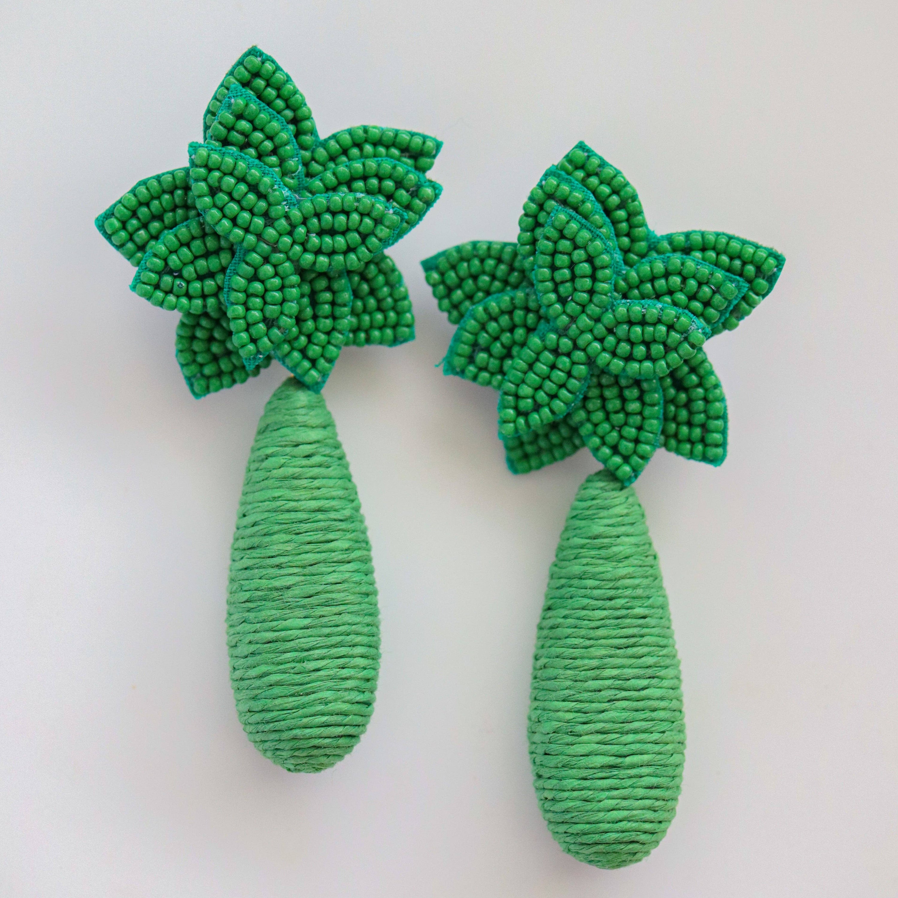 Project Cece  Evergreen Leaf Recycled Rubber Earrings