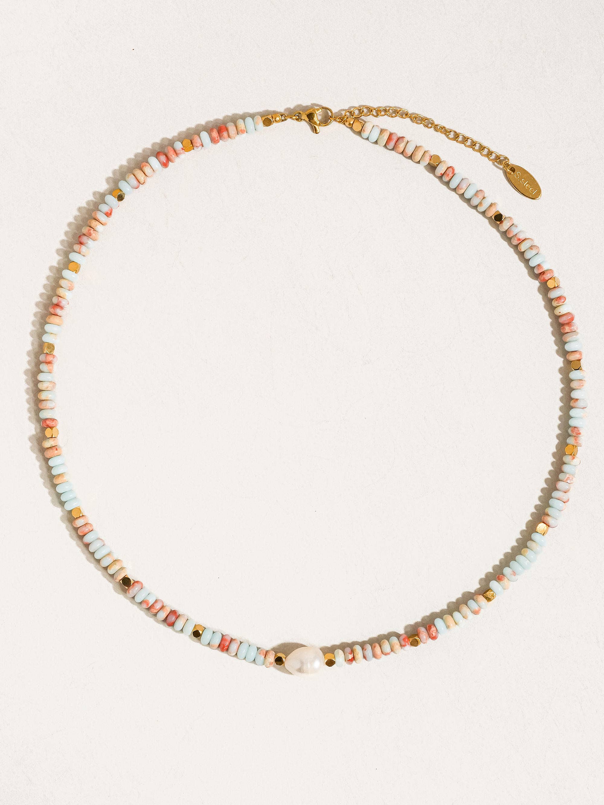 Swank Beaded Pearl Necklace in Multi