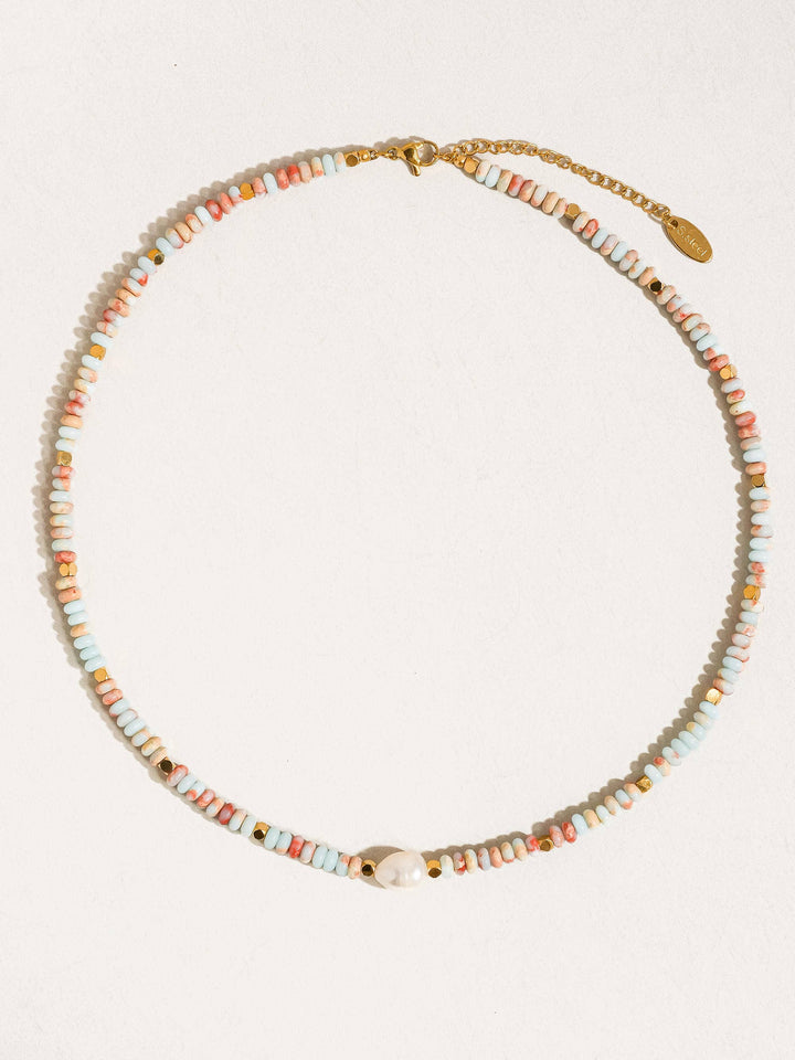 Swank Beaded Pearl Necklace in Multi