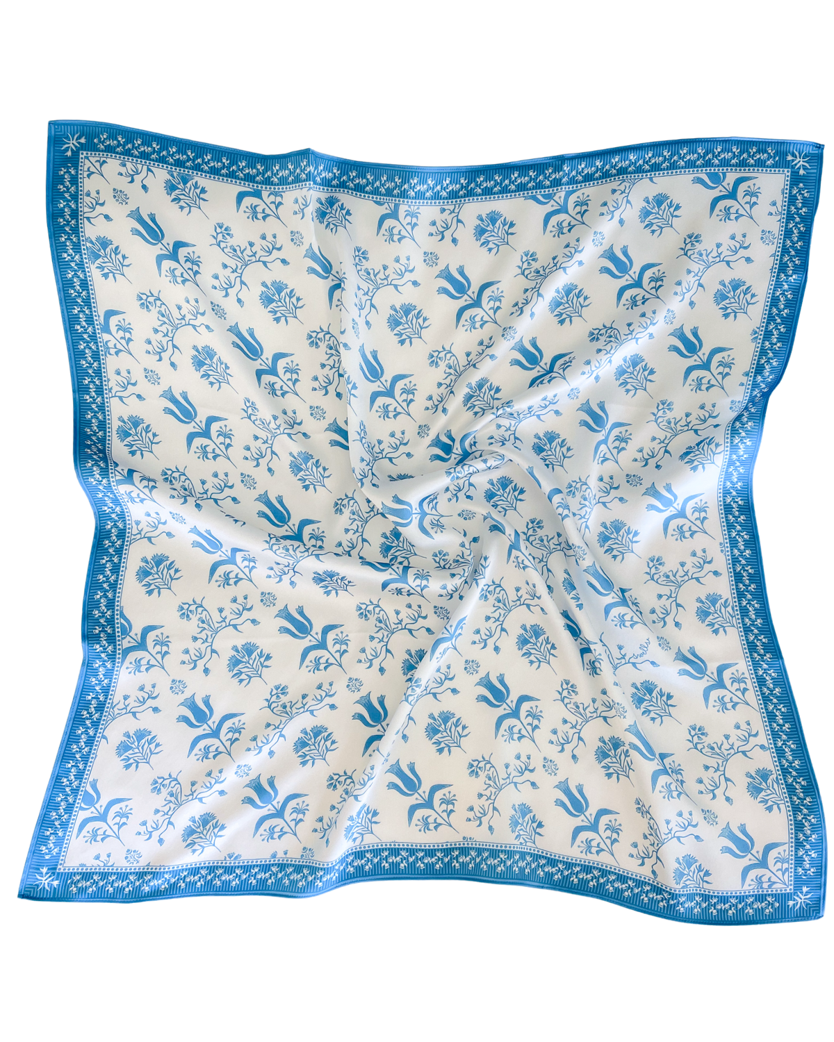 Hydrangea Block Print Silk Scarf