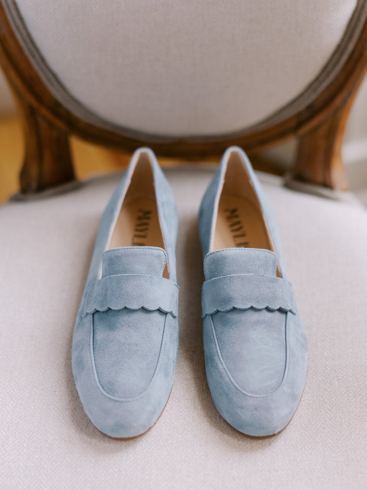 The Catherine Loafer in Blue Suede