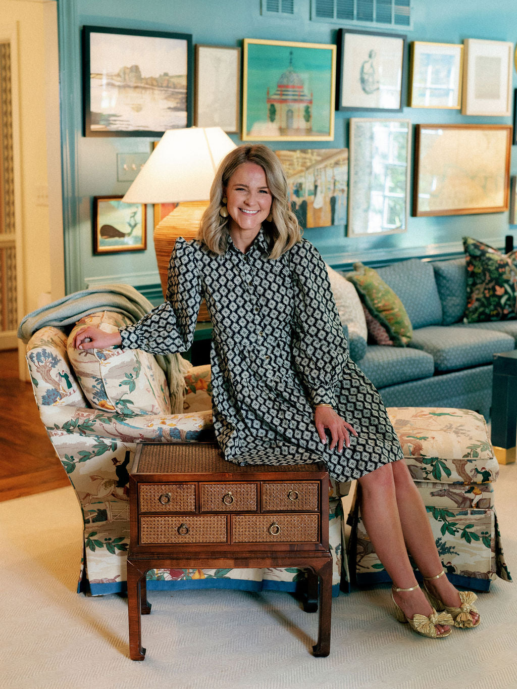 Kathryn Printed Poplin Shirt Dress