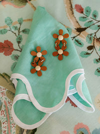 Stacked Tan Flower Earrings