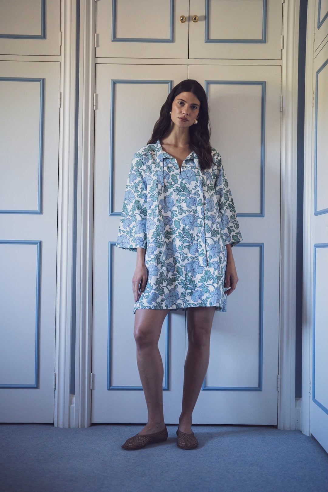 Phoebe Dress in Coastal Garden XS