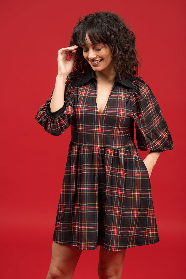 Charlotte Dress in Yuletide Plaid