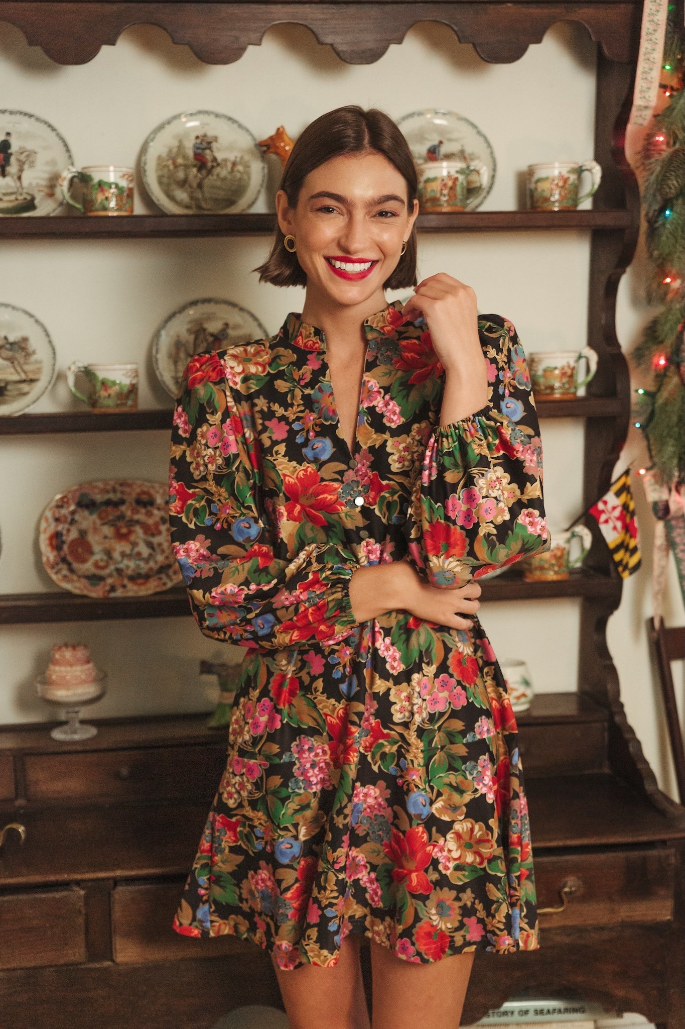 Hazel Dress in Midnight Petals