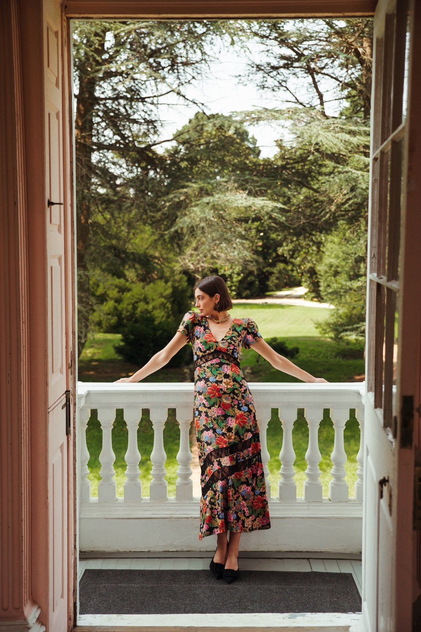 Octavia Dress in Midnight Petals