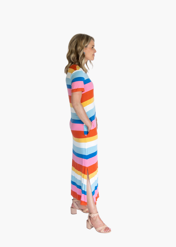 Striped Jersey Knit Dress