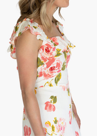 Floral Ruffle Midi Dress