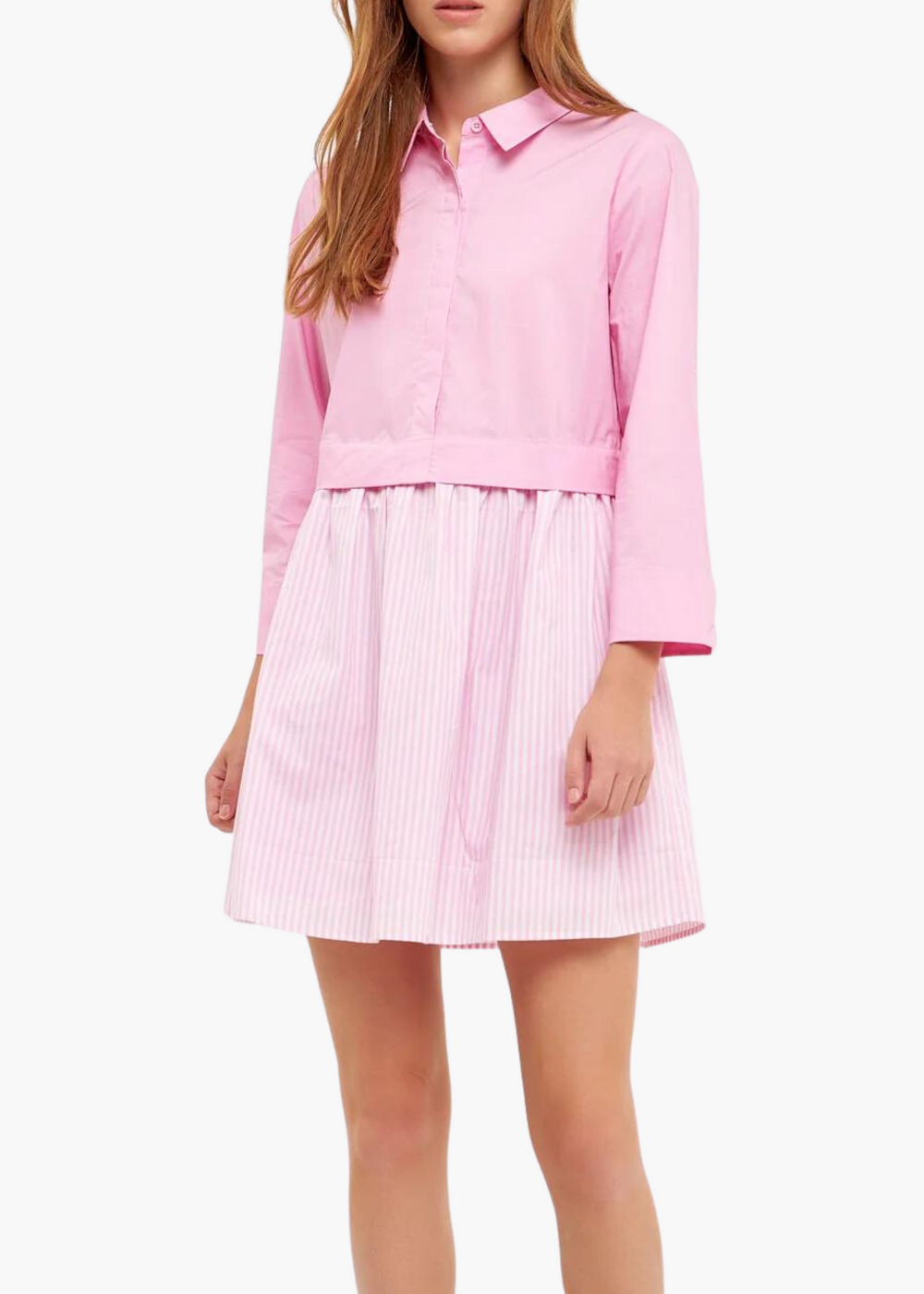 Hayden Mini Shirt Dress | Light Pink