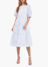 Nantucket Summer Striped Midi Dress