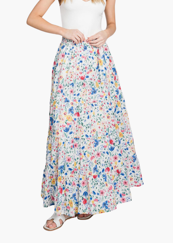 Summer Floral Maxi Skirt