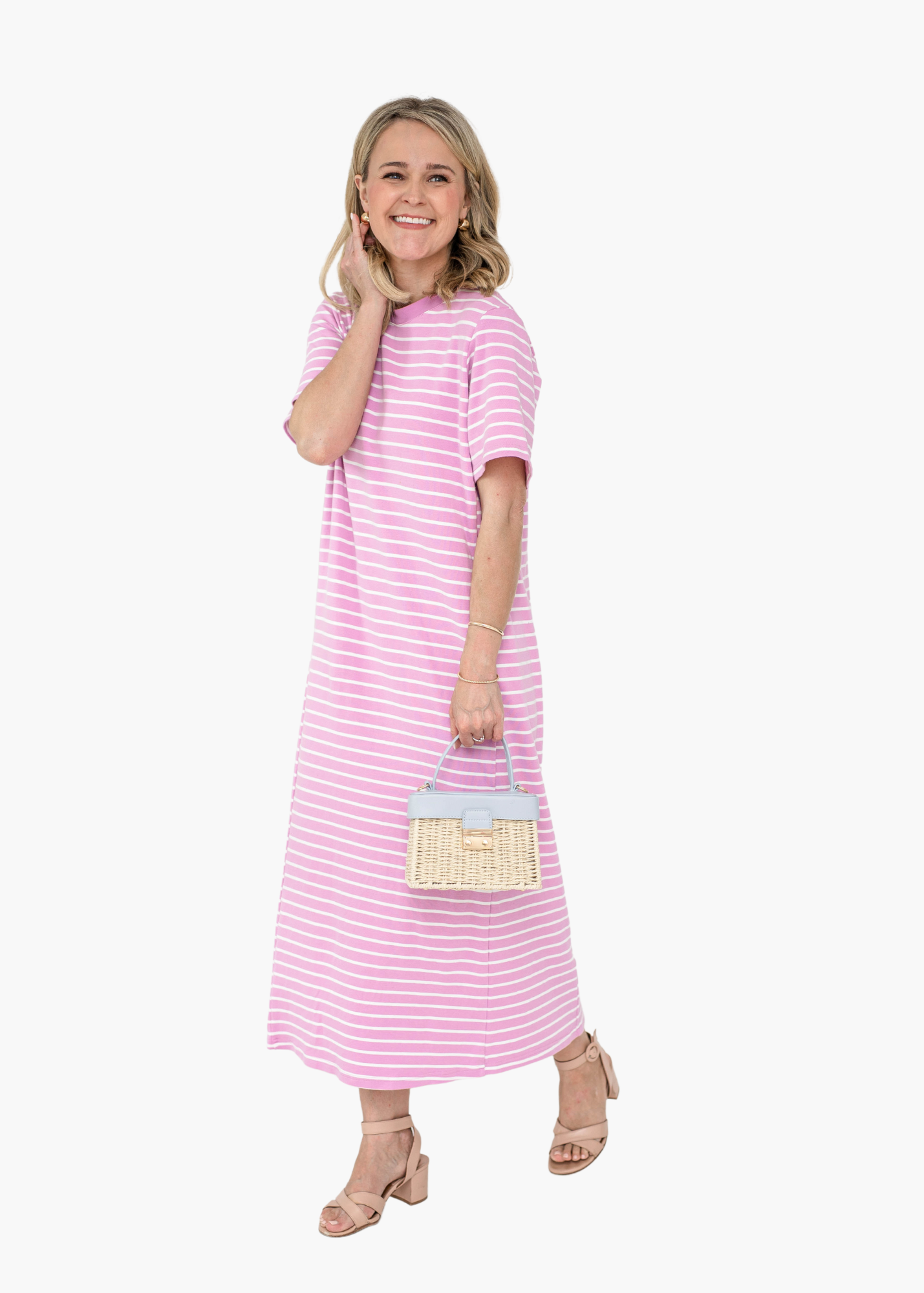 Briar Striped Dress in Lilac